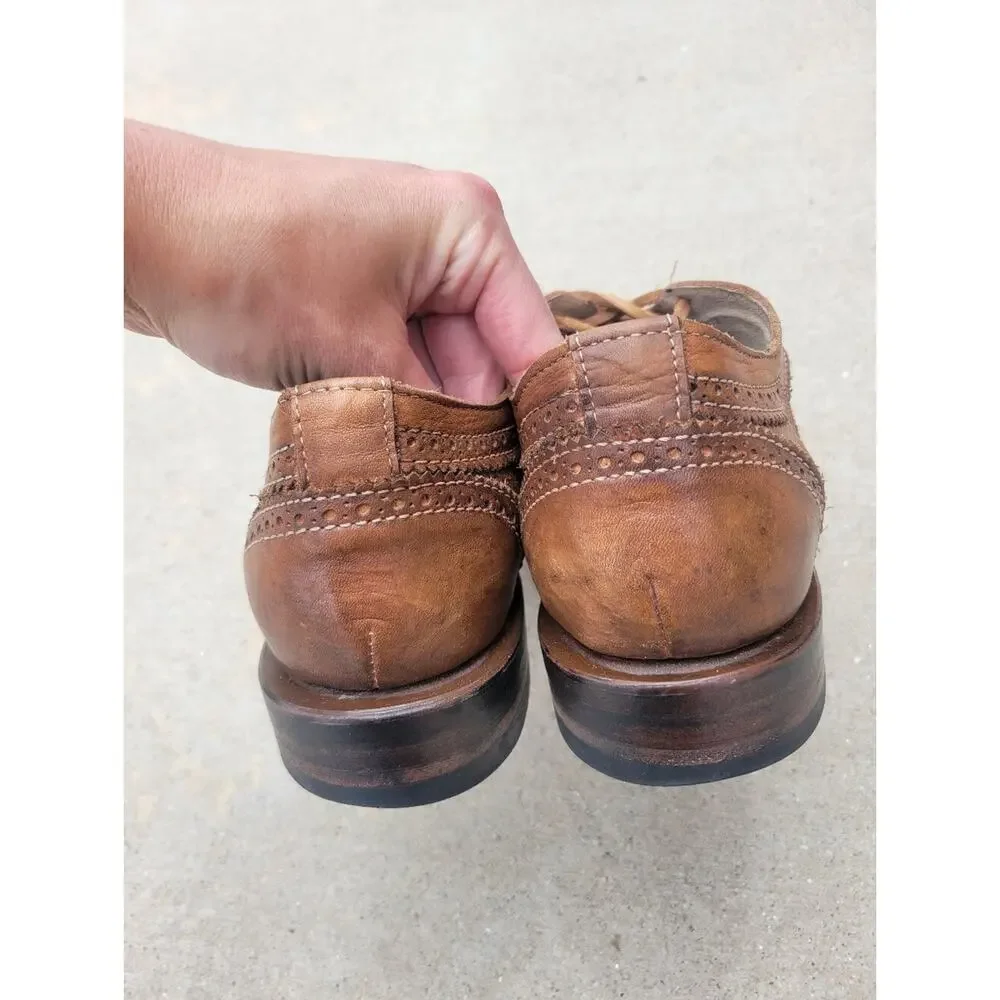Freebird King Brown & Green Leather Oxford Wingtip Lace Up Shoes Mens 9